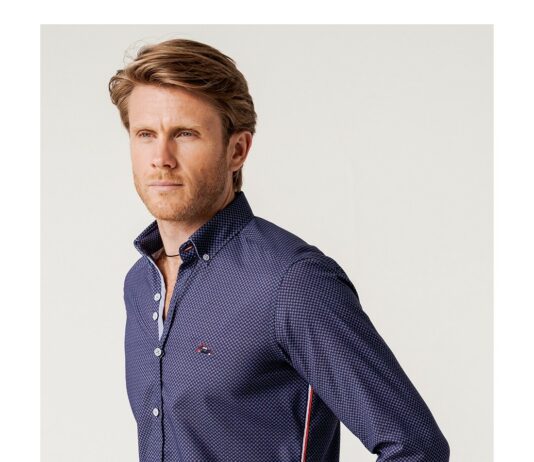 camisa slim fit estampado geometrico mini flores