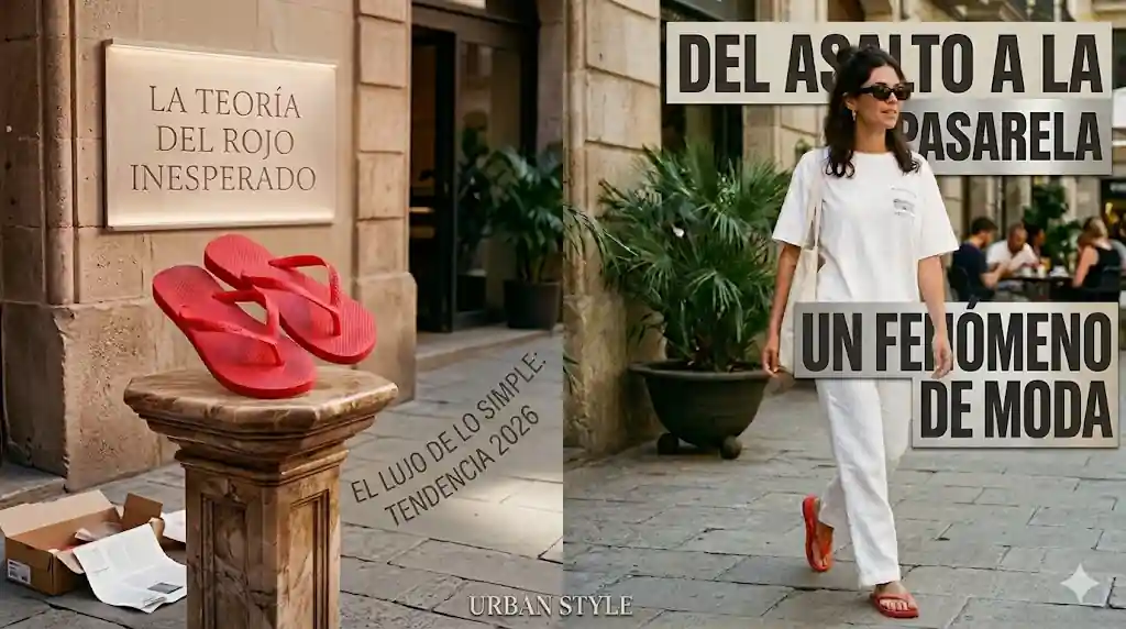 Moda Urbana Chanclas Rojas